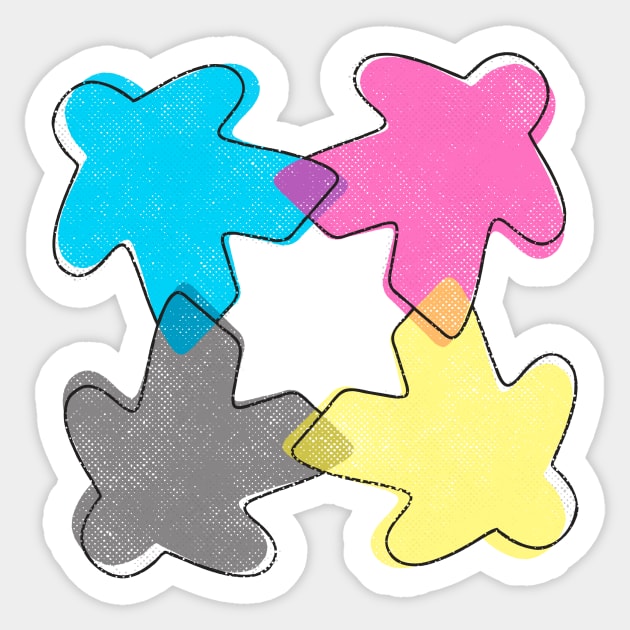 CMYK Meeple Sticker by east coast meeple